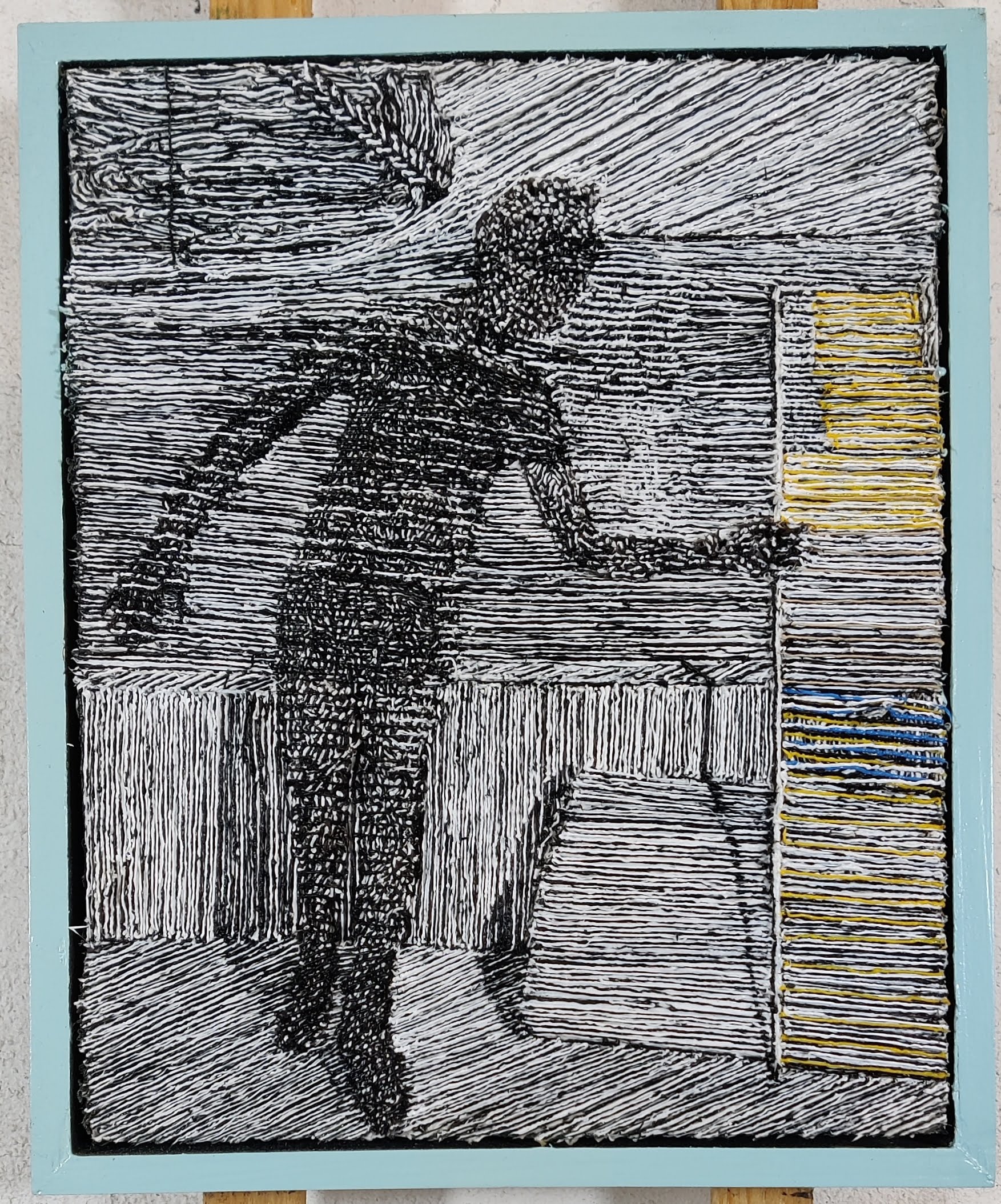 Silicone rubber on canvas angel