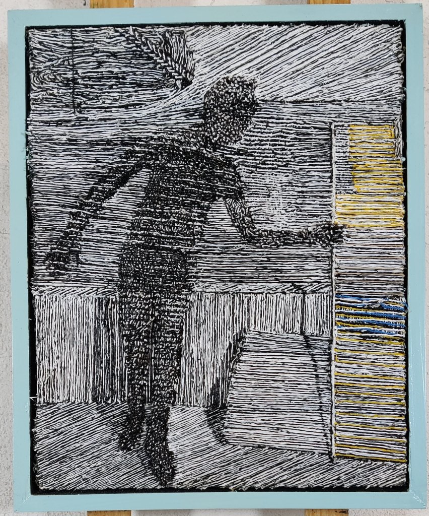 Silicone rubber on canvas angel